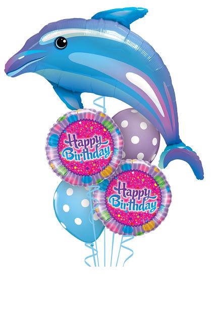 (image for) Dolphin Delightful Blue Birthday Bouquet - Click Image to Close