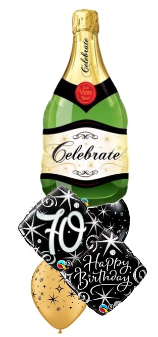 (image for) 70th Champagne Sparkles Birthday Bouquet - Click Image to Close