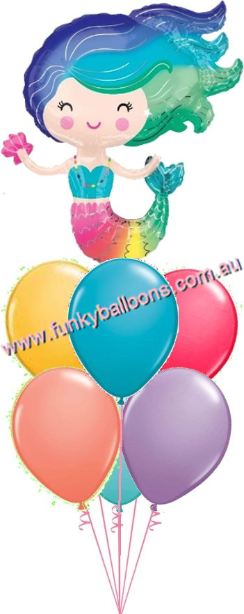 (image for) Colourful Mermaid Balloon Bouquet - Click Image to Close