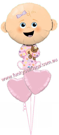 (image for) Cute Baby Girl Hearts Bouquet - Click Image to Close