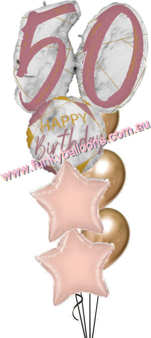 (image for) 50th Jumbo Marble Rose Gold Birthday Bouquet