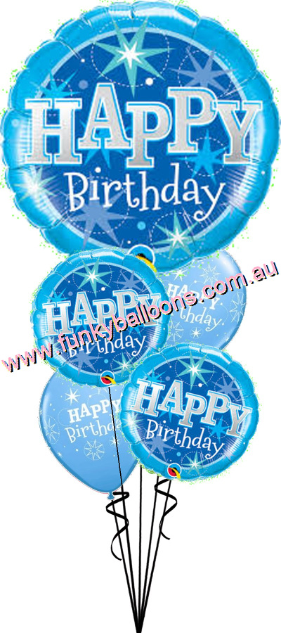 (image for) Mega Sparkling Blue Birthday Bouquet - Click Image to Close