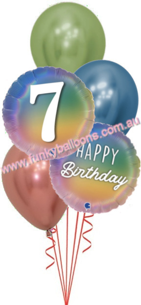 (image for) Pastel Rainbow 7th Birthday Bouquet - Click Image to Close