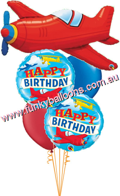 (image for) Red Airplane Birthday Bouquet - Click Image to Close