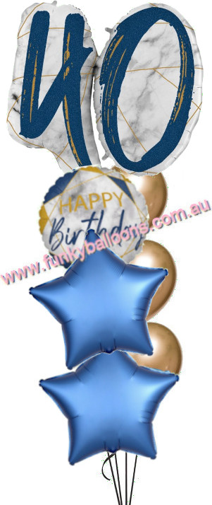 (image for) 40th Jumbo Marble Blue Birthday Bouquet