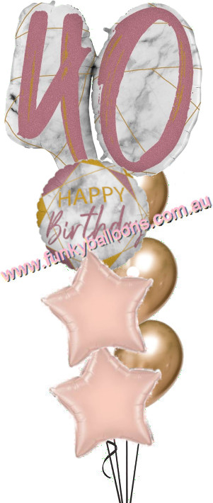 (image for) 40th Jumbo Marble Rose Gold Birthday Bouquet